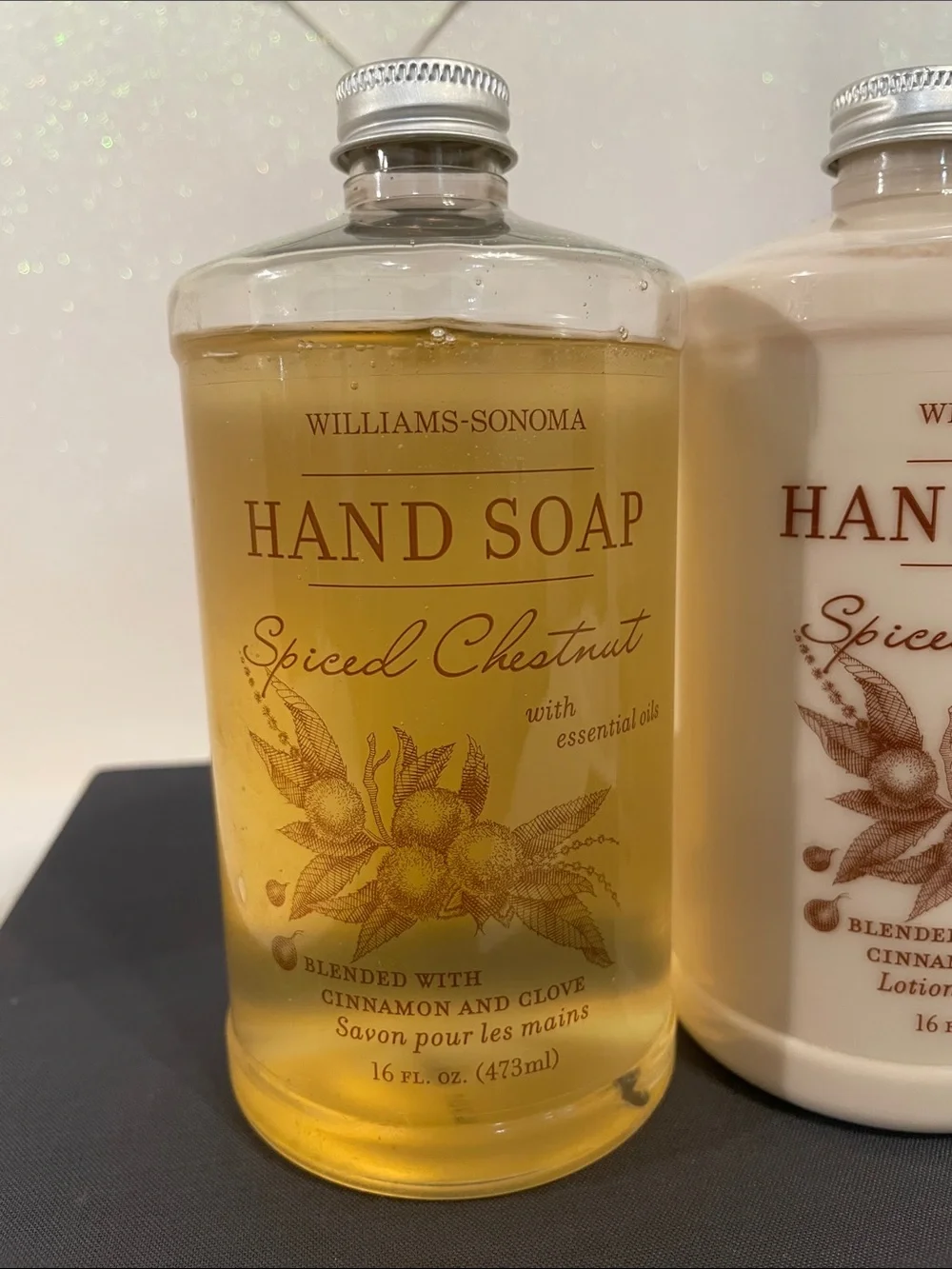 Williams Sonoma Spiced Chestnut Hand Lotion & Hand Soap — Cream & Gold
